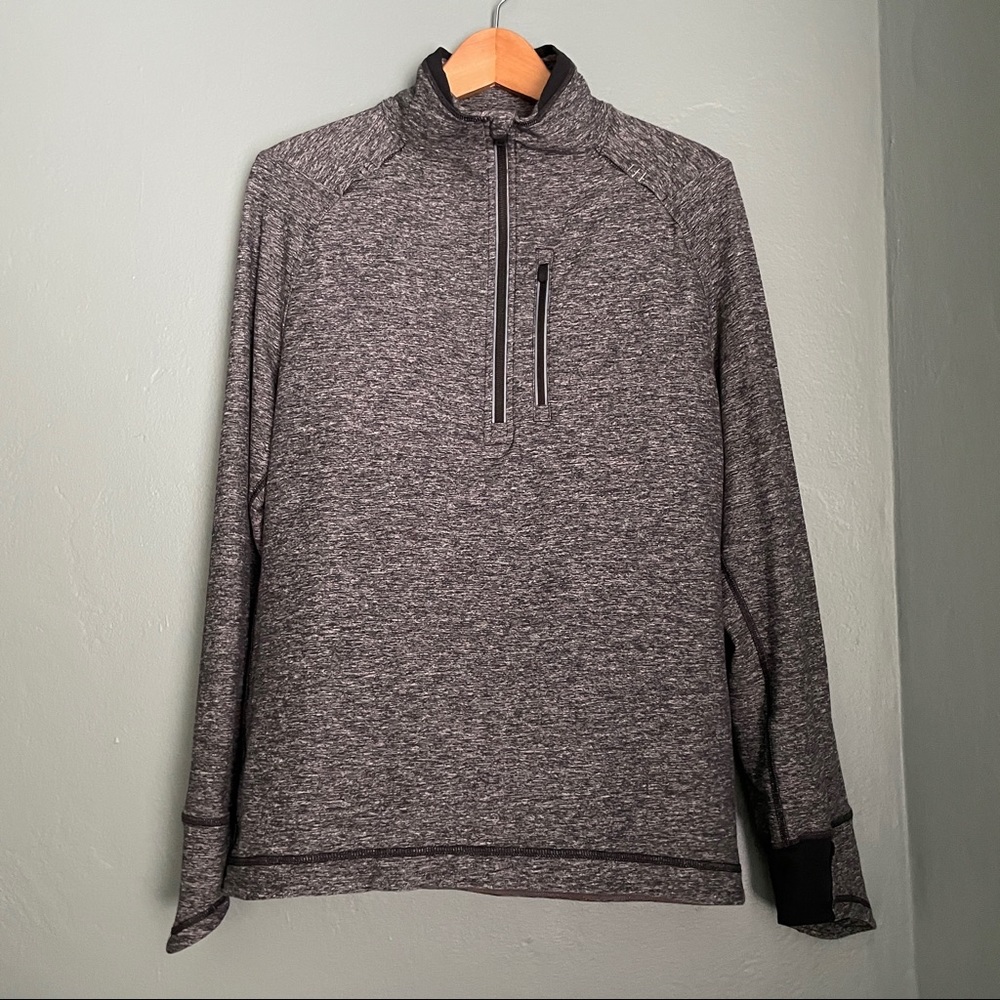 lululemon Men’s Heathered Black Surge Half Zip Size Small